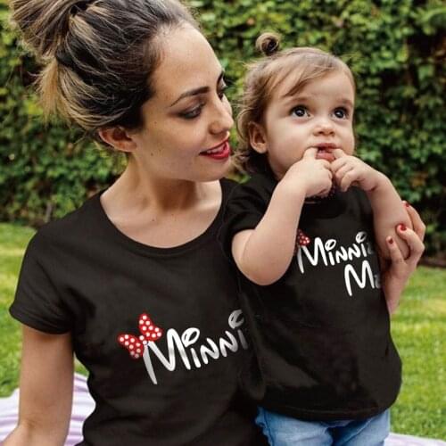 Summer Mother Daughter Matching T shirt Family Set Mom Baby Mommy and Me T-shirts Clothes Short Sleeve Woman Girls Cotton Tops