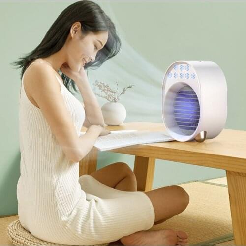 Mini Air Cooler Fan Night Light USB Water Air Conditioner Humidifier Purifier Home Office Room Desktop Summer Refrigeration Fan