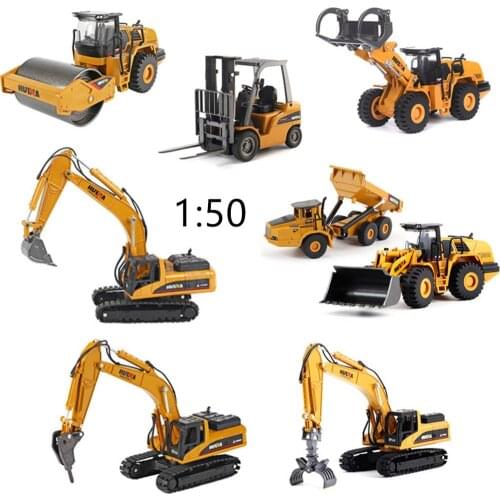 Simulation puzzle alloy engineering car collection,exquisite gift 1:50 excavator-forklift-transport car toy model,free shipping