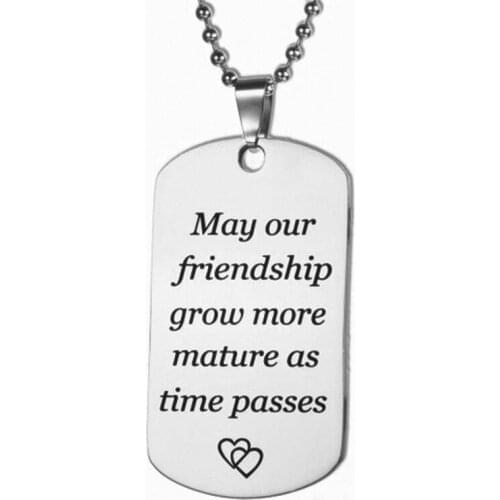 Fashion Hot Sale Mens Stainless Steel Necklace 2020 Lettering Friendship Necklace for men