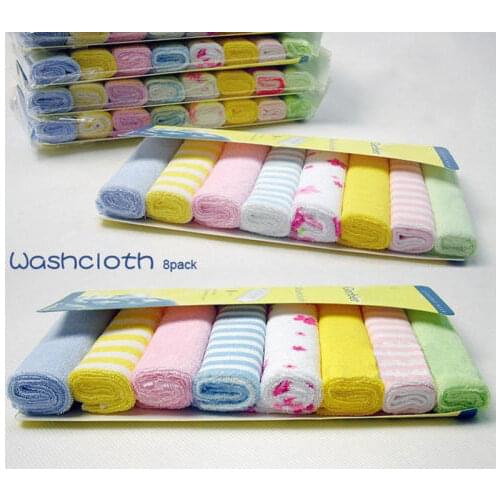 Soft Cotton Baby Towel Infant Newborn Bath Washcloth Kids Feeding Baby Wipes Cloth 8pcs