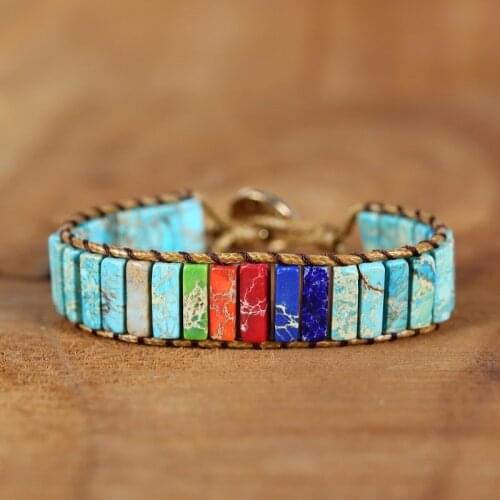 2020 New 7 Chakra Bracelet Jewelry Natural Stone Beads Wrap Bracelet Vegan Unique Couples Bracelets Dropship jewelry Gifts