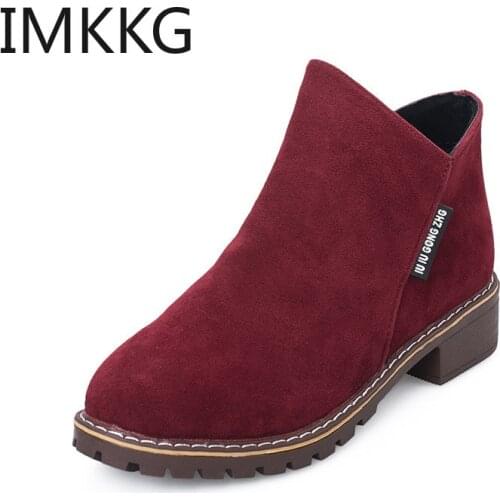NEW Autumn Winter Boots Classic Zipper Snow Ankle Boots Winter flock Warm Women Martin Boots size 35-42 A00333