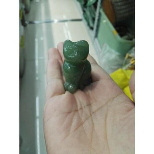 NEW 55mm Natural Chinese Dongling Jade Carved Cat Statue statue