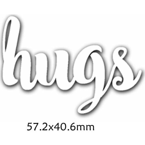Hugs Enhlish Words Metal Cutting Dies DIY Scrapbooking Embossing Paper Cards Making Crafts Supplies New 2019 Diecut