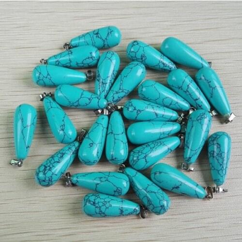Wholesale calaite stone pendant stone pendants jewelry stones Charms water drop pendant 50Pcs/lot Free shipping