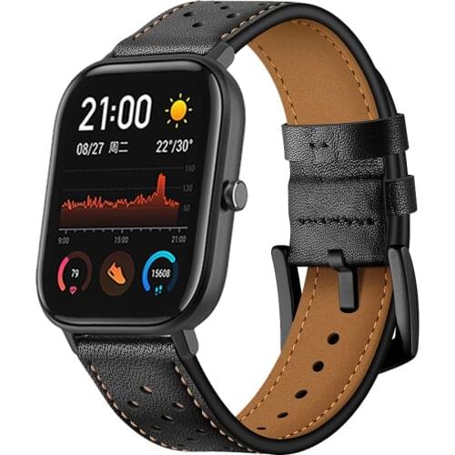 Genuine Leather Strap For Amazfit GTS 2 2 Mini/Bip Sports Edition Bracelet For Amazfit GTR 2 2E Watchband Accessories Belt