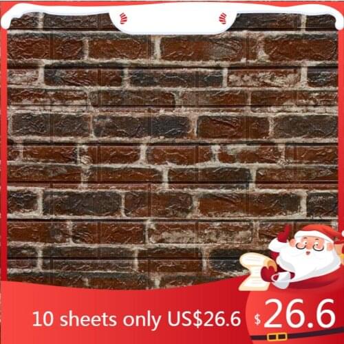 Self-Adhesive Wallpaper Foam Brick Waterproof Retro Brick 3D Home Wall Decoration Anti-Collision Brick Pattern Wall Stickter