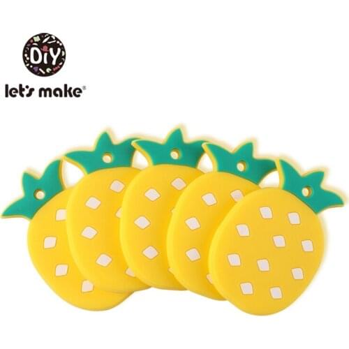 Lets Make 10pcs Silicone Teether Pineapple Molar Toys Baby Care Teether Toys Crafts Silicone Beads Teether For Infants Toys