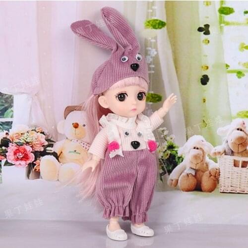 16cm BJD Cute Rabbit Dress Up BJD Doll Princess Doll Gift Toy