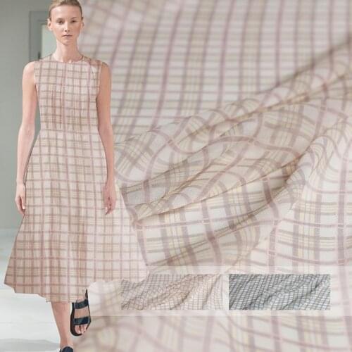 Pearlsilk 8momme Plaid Digital Printed Georgette Silk 100% Silk Materials Shirt Dress DIY clothes fabrics Freeshipping