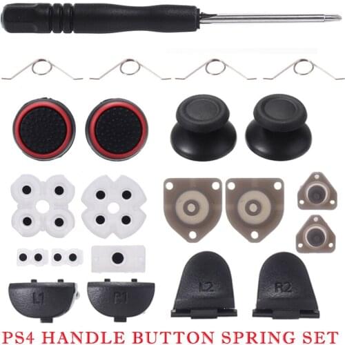 Replacement L1 R1 L2 R2 Trigger Buttons Kit with Repair Tool for PS4 Controller Silicone Conductive Adhesive Button Pad keypads