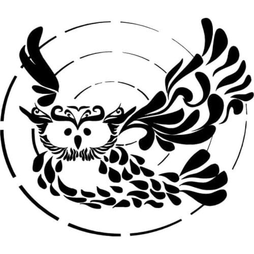 Owl Bird Feather Wings Art Decals High Quality Car Window Decoration Personality Pvc Waterproof Decals Black/white, 16cm*13cm