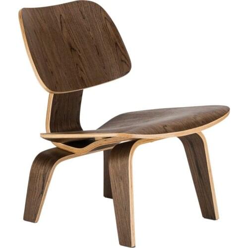 Modern Plywood Lounge Chair Natural Walnut Wood Low Lounge Chair For Living Room Furniture Mid Century Wooden Accent Chair