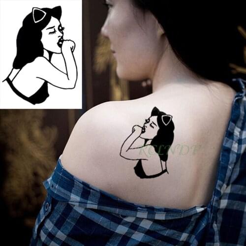 Waterproof Temporary Tattoo Sticker Sexy Girl Tatto Flash Tatoo Old School Fake Tattoos Tatouage Neck Wrist Foot For Women