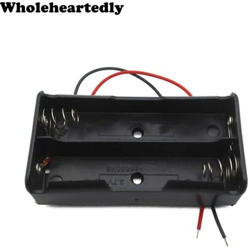 High Quality 7.4V Plastic 2 pcs Standard Size 18650 Battery Storage Case Holder With Wire Leads for 18650 Batteries Wholesale