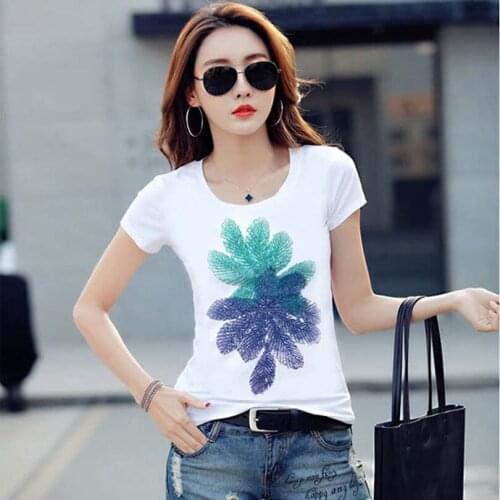 Women Summer Cotton Floral Print Tshirts 2020 Summer Female O Neck Short Sleeve Tee Shirt Casual T Shirt Mujer футболки женские