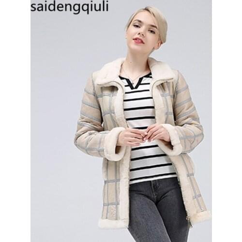 2019 Real Sheep Shearing Autumn Winter Womens Tops Warm Leather Coat Women Vest New Fashion Sheepskin Sweater Vest Coat