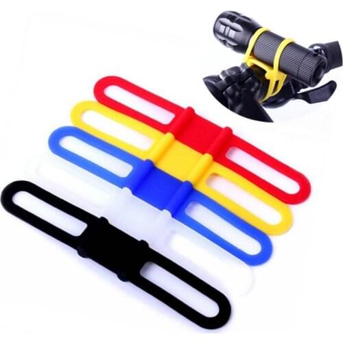 1pcs MTB Bike Band Strap Bandage Cycling Bicycle Silicone Band Flash Light Flashlight Phone Strap Tie Ribbon Mount Holder