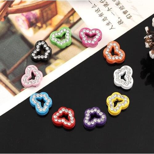 10PCS 8mm Color Spray Painting Butterfly Slide Charms Slide Beads DIY 8mm Bracelets Wristbands,Belt Straps Pet Name Collar