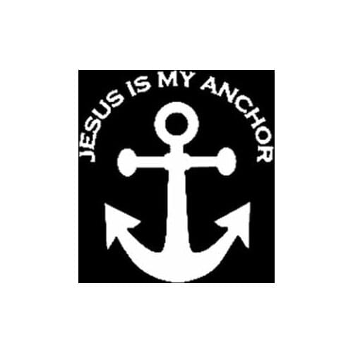 11.7CM*12.7CM JESUS IS MY ANCHOR Vinyl Car Motorcycle Sticker Decals Black/Silver C13-000117