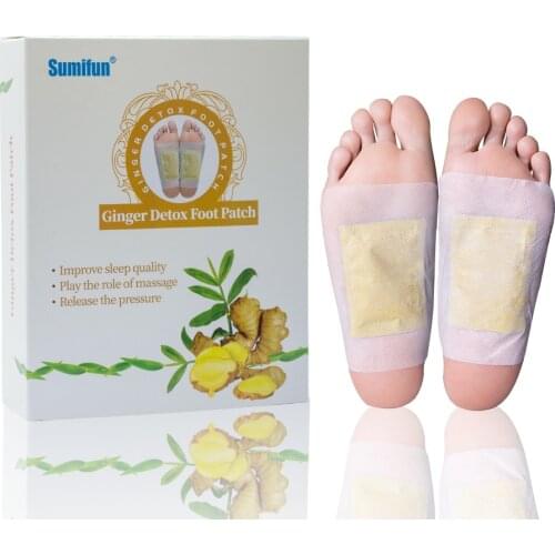 12Pcs/Box Ginger Bamboo Vinegar Herbal Slimming Plasters Ginger Detox Foot Patches Feet Care Improve Sleep Adhesive Fatigue