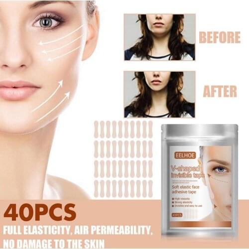 40pcs V-shaped invisible tape small face sticker matte invisible sticker lift and tighten