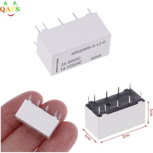 5V Coil Bistable Latching Relay DPDT 30VDC 2A 1A 125VAC HFD2/005-S-L2-D Realy
