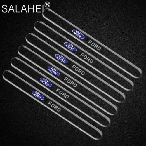 6Pc Car Door Edge Protection Guards Strip Rear View Mirror Cover Scratch Protector For Ford FOCUS 2 3 Mondeo Fiesta Kuga MK2 MK3