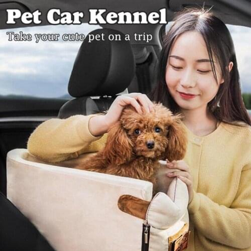 Car Dog Safety Seat Auto Car Cat Puppy Booster Seat Pad Nest Kennel Center Console Pet Carrier Cushion Bag Pet Supplies