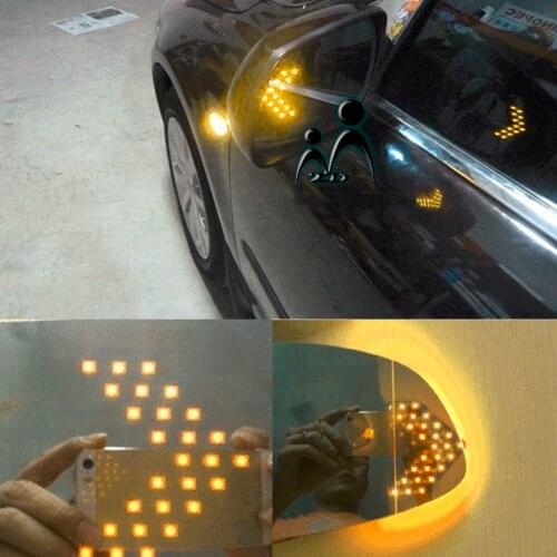 Car Styling Universal Car Vehicle Arrow LED Lights Indicator 14 LED 3528SMD Car Rearview Side Mirror Turn Signal Light