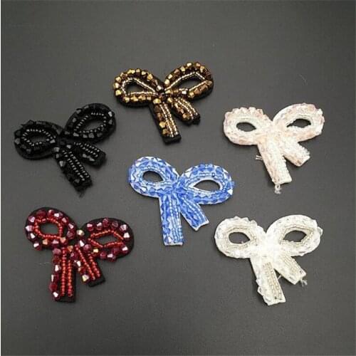 Bowknot Appliques Cartoon Bow Hand DIY embroidered patches for clothes dress clothing sewed