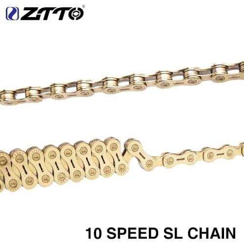 Bicycle 10s Chain Golden Semi Hollow SL Road Bicycle Parts Durable Gold Missing Link Titanium Nitride Coating For Mountain Bike