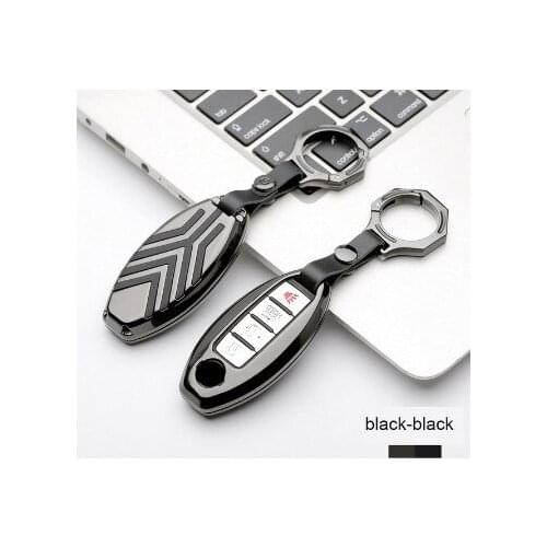 Zinc Alloy Car Key Covers Case For Nissan Qashqai Pathfinder Versa Tidda Murano Rogue X-Trail Smart Car Key Jacket With Keychain