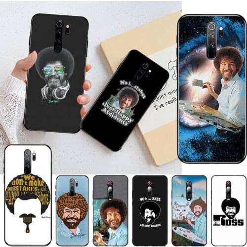 CUTEWANAN Bob Ross No Mistakes Bling Cute Phone Case for Redmi Note 9 8 8T 8A 7 6 6A Go Pro Max Redmi 9 K20