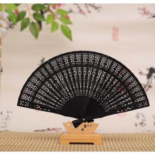 Fragrance Wooden Fans Wedding Favor Party Gift Chinese Japanese Sandalwood Folding Hand Fan SN399