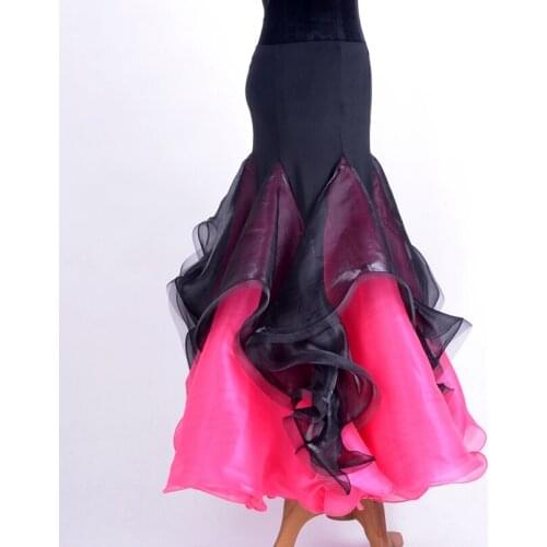 Exotic dance ballroom three fluffy big swing package hip bone blending modern dance skirt S15034