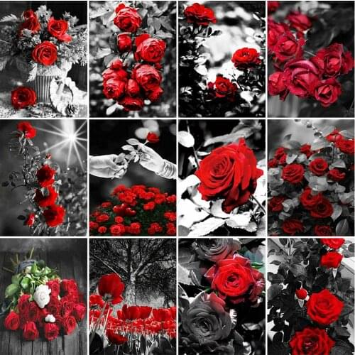 Evershine 5D DIY Diamond Painting Flower Cross Stitch Kit Diamond Embroidery Rose Pictures Of Rhinestones Handicrafts Gift