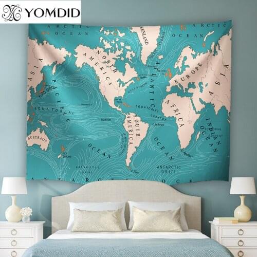 Indian Mandala Tapestry World ocean currents Wall Hanging Tapestries Boho Bedspread Table Cloth Beach Towel Yoga Mat Blanket