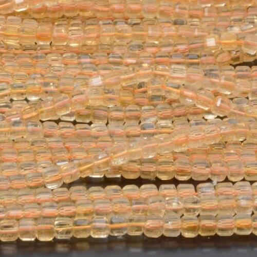 Natural Citrine Faceted Irregular Cube Bead 4.8mm-5mm