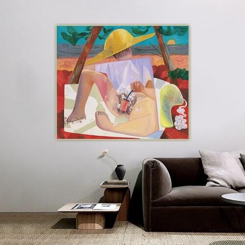 Dana Schutz《Shaving》Abstract Canvas Art Oil Painting Artwork Poster Picture Wall Hanging Decor Home Living Room Decoration