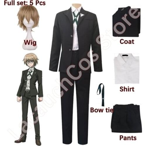 Anime Danganronpa Byakuya Togami Cosplay Costume Short Wig Dangan Ronpa Men Women Uniform Jacket Shirt Pants Halloween Outfit