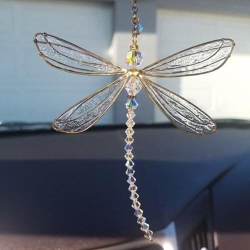 Crystal Rainbow Suncatcher Dragonfly Window Hanging Ornament Handmade Garden Wedding Christmas Home Decor