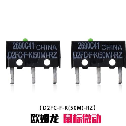 2Pcs Original OMRON Mouse Micro Switch D2FC-F-K(50M)-RZ Green Dot 50 Millions click lifetime for Razer
