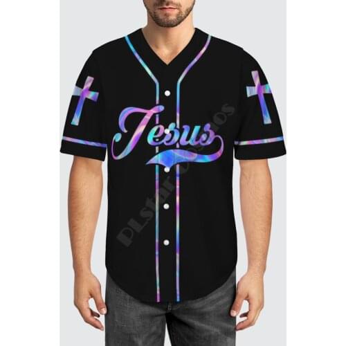 Baseball Jersey Beach Summer Jesus 3D All Over Printed Mens Shirt Casual Shirts hip hop tops 01