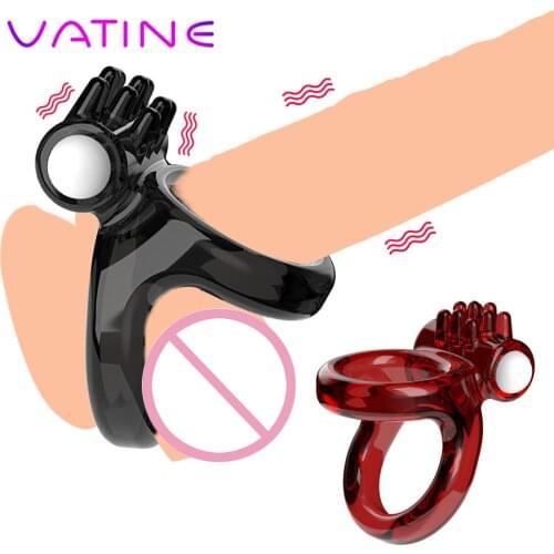 Male Penis Ring Couple Lover Enlargement Sexy Dual Ring Time Delay Rings Tentacle Vibration Soft Silicone Sex Toys for Men