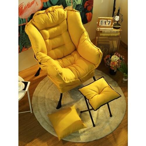Lazy Sofa Single Sofa Chair Modern Simple Family Bedroom Balcony Back Reclining Chair Sofa Bed Living Room Furniture