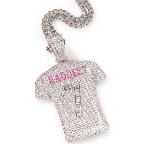18k Gold Plated Lab Diamond Necklace Iced Out 7 Ball Clothes Pendent Hip Hop Chain for Men Women