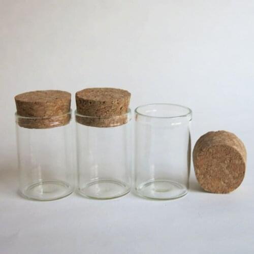 1000 x 15ml Transparent Glass Tube with Wood Cork 15cc 1/2 oz Clear Glass Sample Vials Glass jar 30*40mm Storage Containers
