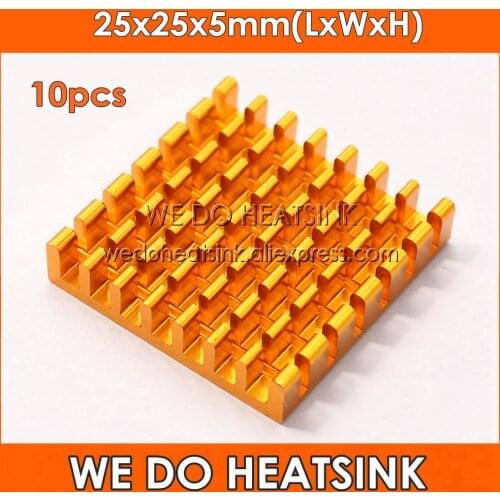 WE DO HEATSINK 10pcs 25x25x5mm High Power Radiator Heat Sink For CPU and Metal Ceramic BGA Packages and PC